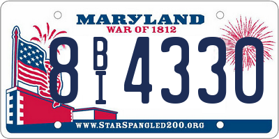 MD license plate 8BI4330