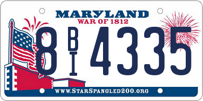 MD license plate 8BI4335