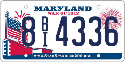 MD license plate 8BI4336