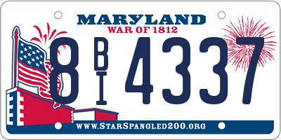 MD license plate 8BI4337