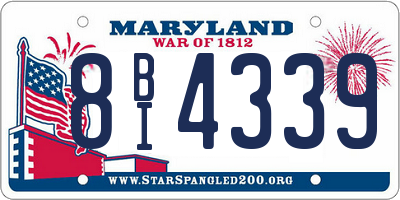 MD license plate 8BI4339
