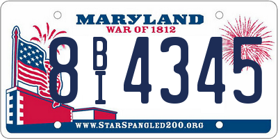 MD license plate 8BI4345