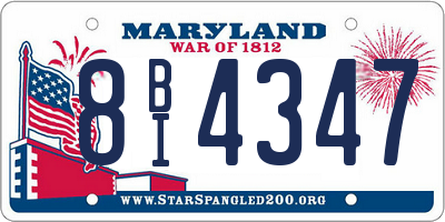 MD license plate 8BI4347