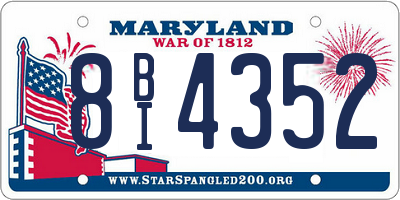 MD license plate 8BI4352