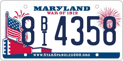 MD license plate 8BI4358