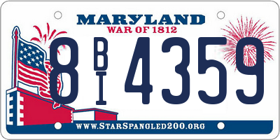 MD license plate 8BI4359