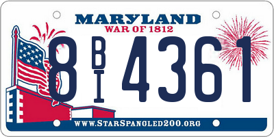 MD license plate 8BI4361
