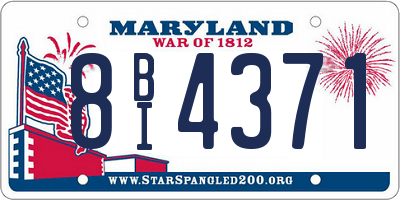MD license plate 8BI4371
