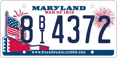 MD license plate 8BI4372