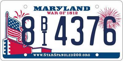MD license plate 8BI4376
