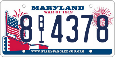 MD license plate 8BI4378