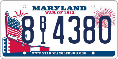 MD license plate 8BI4380
