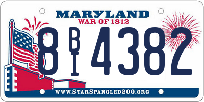 MD license plate 8BI4382