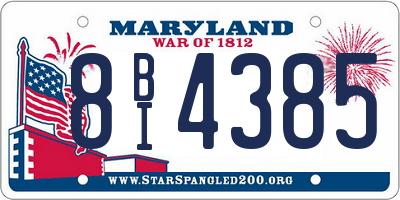 MD license plate 8BI4385