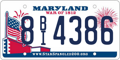 MD license plate 8BI4386