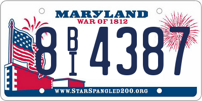 MD license plate 8BI4387