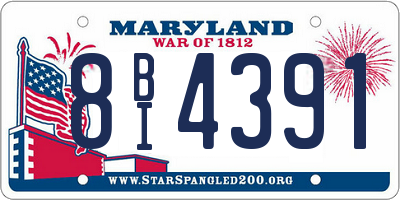 MD license plate 8BI4391