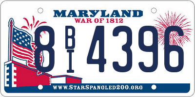 MD license plate 8BI4396