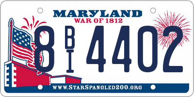MD license plate 8BI4402