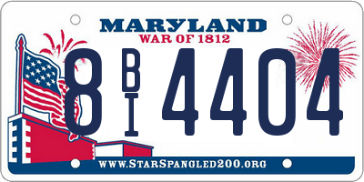 MD license plate 8BI4404