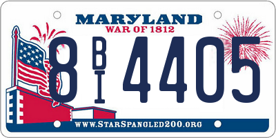 MD license plate 8BI4405