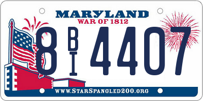 MD license plate 8BI4407