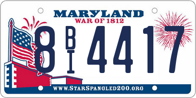 MD license plate 8BI4417
