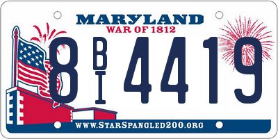 MD license plate 8BI4419
