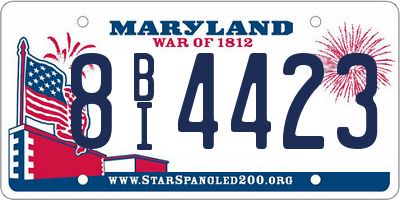 MD license plate 8BI4423