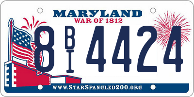 MD license plate 8BI4424