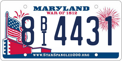 MD license plate 8BI4431