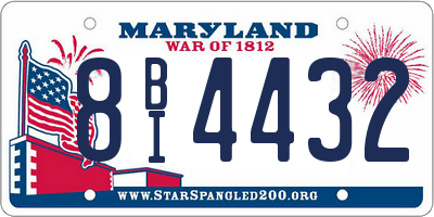 MD license plate 8BI4432