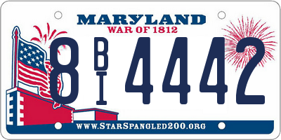 MD license plate 8BI4442
