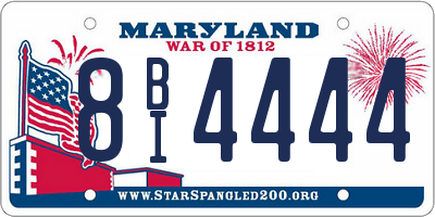 MD license plate 8BI4444