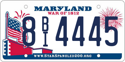 MD license plate 8BI4445