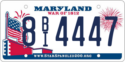 MD license plate 8BI4447