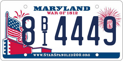 MD license plate 8BI4449