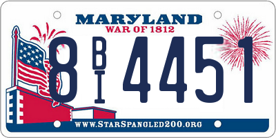 MD license plate 8BI4451