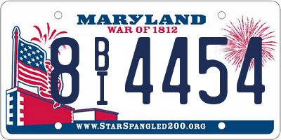 MD license plate 8BI4454