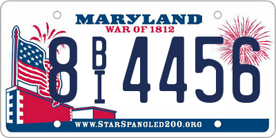 MD license plate 8BI4456