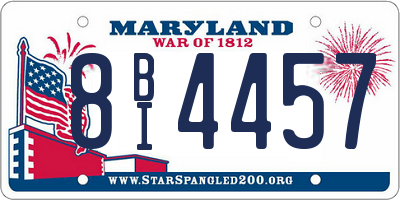 MD license plate 8BI4457