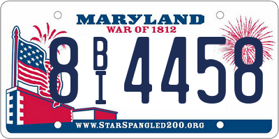 MD license plate 8BI4458