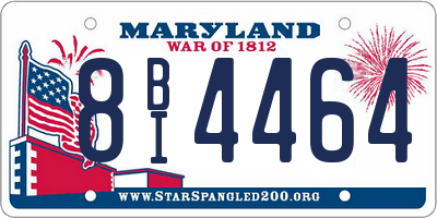 MD license plate 8BI4464