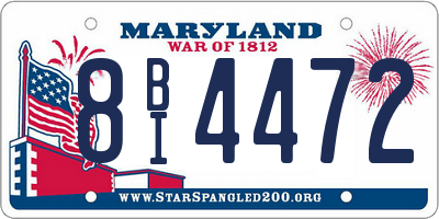 MD license plate 8BI4472