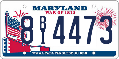 MD license plate 8BI4473