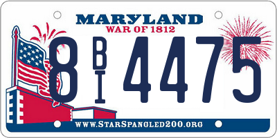 MD license plate 8BI4475