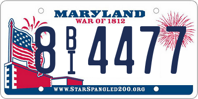 MD license plate 8BI4477