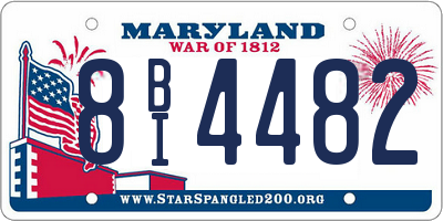 MD license plate 8BI4482