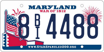 MD license plate 8BI4488
