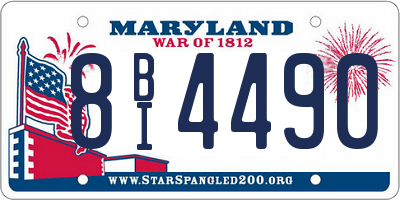 MD license plate 8BI4490